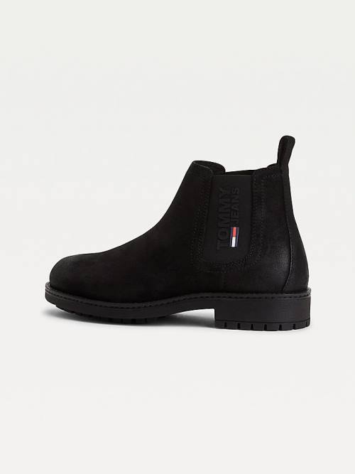 Tommy Hilfiger Classics Suede Schoenplaatjes Chelsea Laarzen Heren Zwart | TH470VON