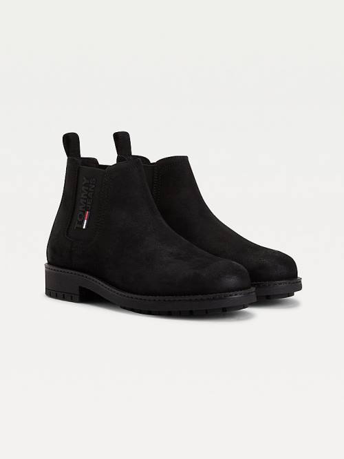 Tommy Hilfiger Classics Suede Schoenplaatjes Chelsea Laarzen Heren Zwart | TH470VON