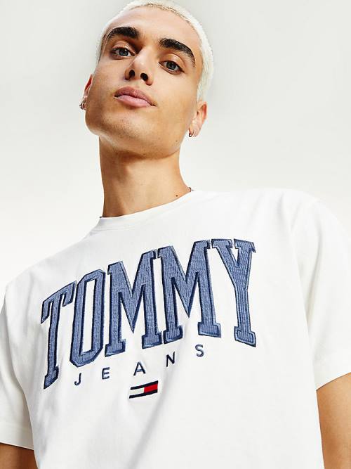 Tommy Hilfiger College Bold Logo Klassieke T-shirts Heren Wit | TH803FEV