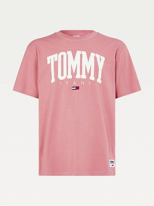 Tommy Hilfiger College Bold Logo Klassieke T-shirts Heren Roze | TH809IBO