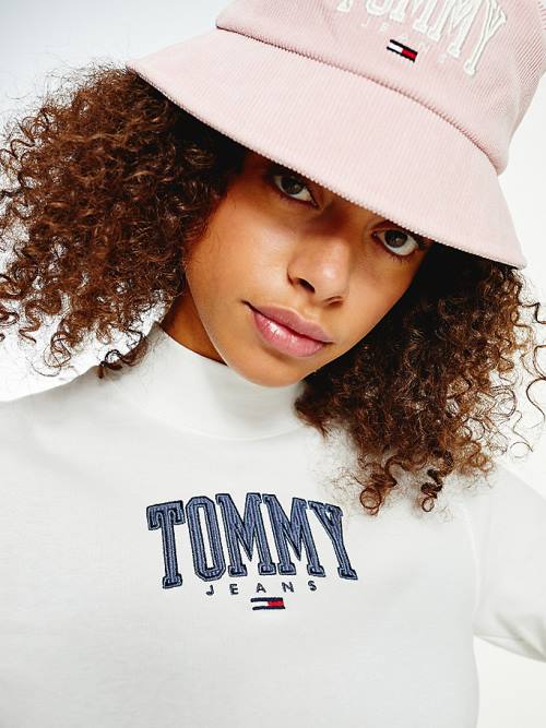 Tommy Hilfiger College Cropped Long Sleeve T-shirts Dames Wit | TH178IUY