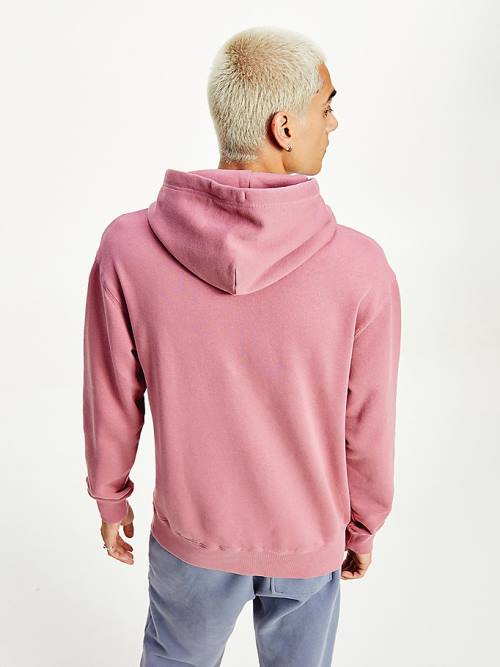 Tommy Hilfiger College Logo Hoodie Heren Roze | TH780ZIM