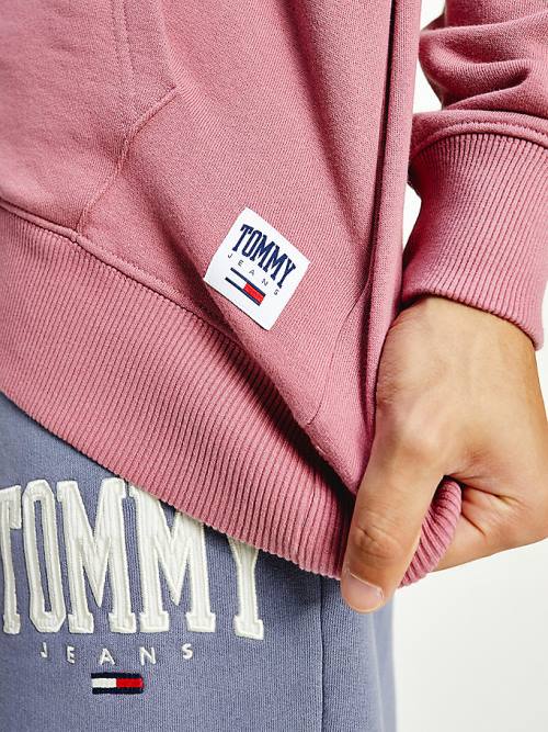 Tommy Hilfiger College Logo Hoodie Heren Roze | TH780ZIM