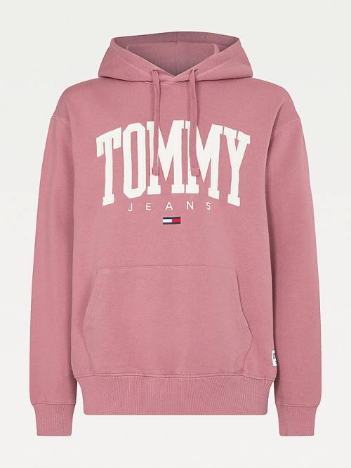 Tommy Hilfiger College Logo Hoodie Heren Roze | TH780ZIM