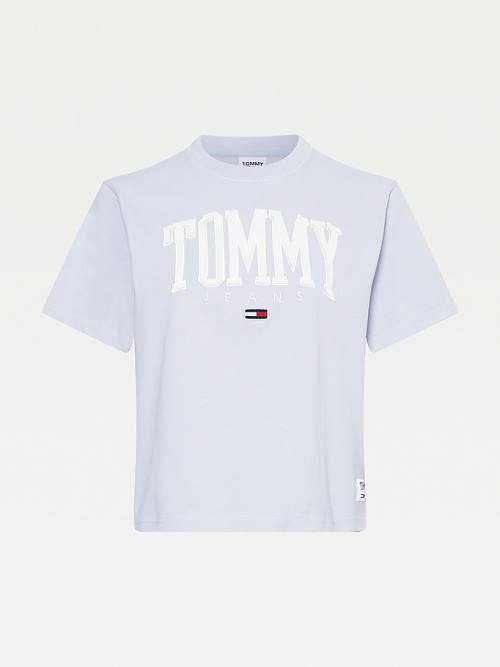 Tommy Hilfiger College Organic Katoenen Boyfriend Fit T-shirts Dames Paars | TH850BWP