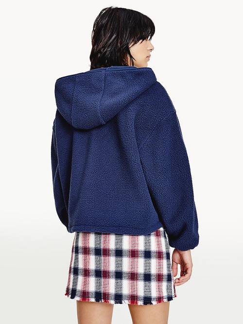 Tommy Hilfiger College Recycled Polar Fleece Popover Jassen Dames Blauw | TH749GLH