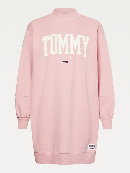 Tommy Hilfiger College Sweatshirt Jurken Dames Roze | TH790SYF