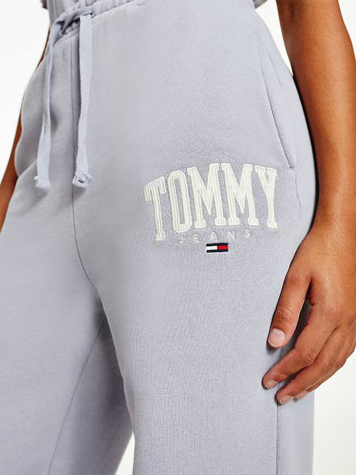 Tommy Hilfiger College Tommy Badge Plush Joggers Broek Dames Paars | TH149QKZ