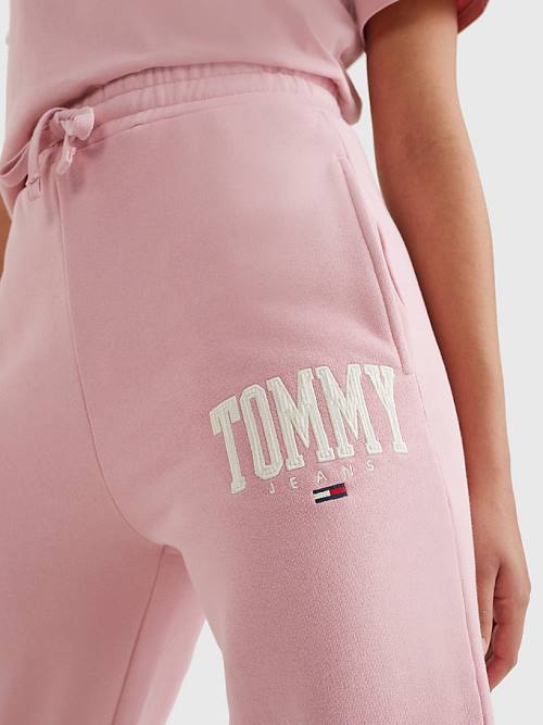 Tommy Hilfiger College Tommy Badge Plush Joggers Broek Dames Roze | TH405XJD