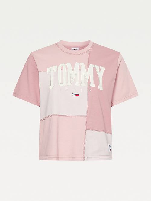 Tommy Hilfiger College Tonal Cut-And-Sewn Boyfriend T-shirts Dames Roze | TH347VUL