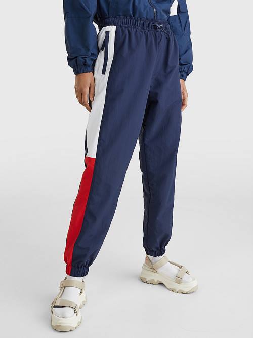 Tommy Hilfiger Colour-Blocked Archive Wind Broek Dames Blauw | TH137YJD