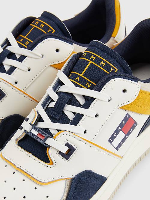 Tommy Hilfiger Colour-Blocked Basket Sneakers Heren Blauw | TH489IRV