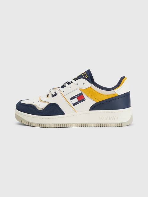 Tommy Hilfiger Colour-Blocked Basket Sneakers Heren Blauw | TH489IRV