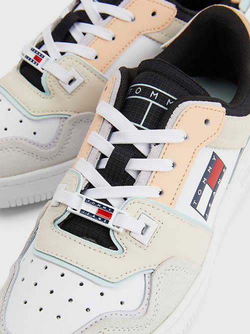 Tommy Hilfiger Colour-Blocked Basket Sneakers Dames Wit | TH906BSD