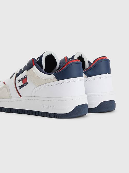 Tommy Hilfiger Colour-Blocked Basket Sneakers Heren Wit | TH915NBA