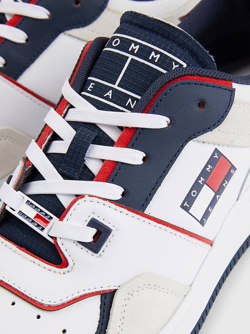 Tommy Hilfiger Colour-Blocked Basket Sneakers Heren Wit | TH915NBA