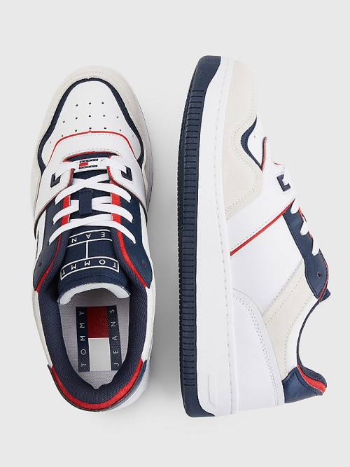 Tommy Hilfiger Colour-Blocked Basket Sneakers Heren Wit | TH915NBA