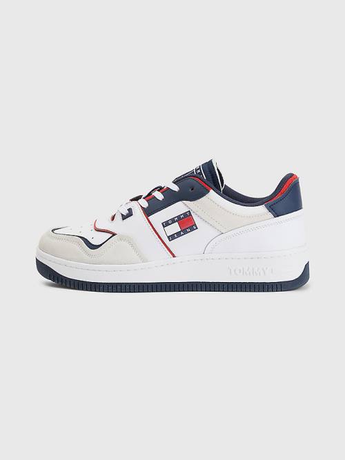 Tommy Hilfiger Colour-Blocked Basket Sneakers Heren Wit | TH915NBA