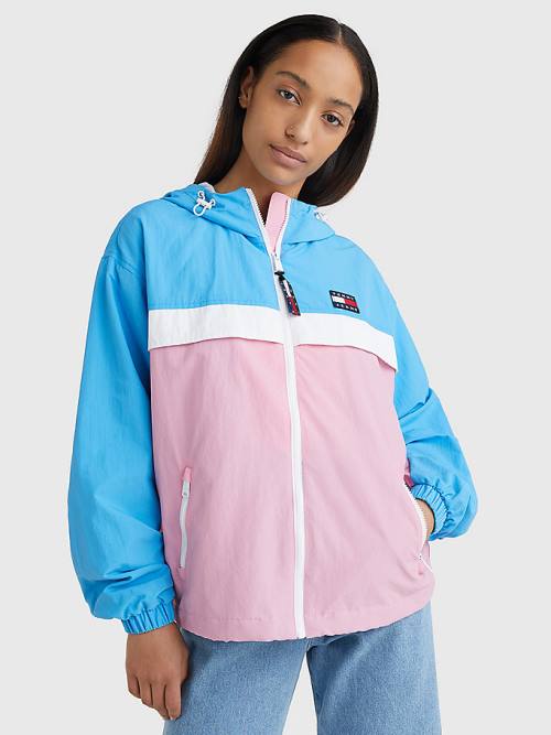 Tommy Hilfiger Colour-Blocked Chicago Windbreaker Jassen Dames Roze | TH879VMI