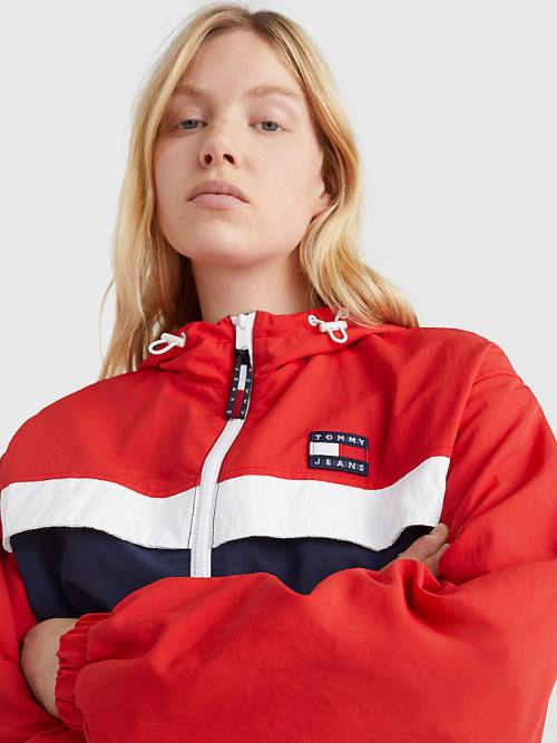 Tommy Hilfiger Colour-Blocked Chicago Windbreaker Jassen Dames Blauw | TH905XYV