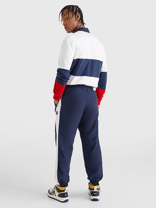 Tommy Hilfiger Colour-Blocked Cuffed Joggers Broek Heren Blauw | TH601OSX