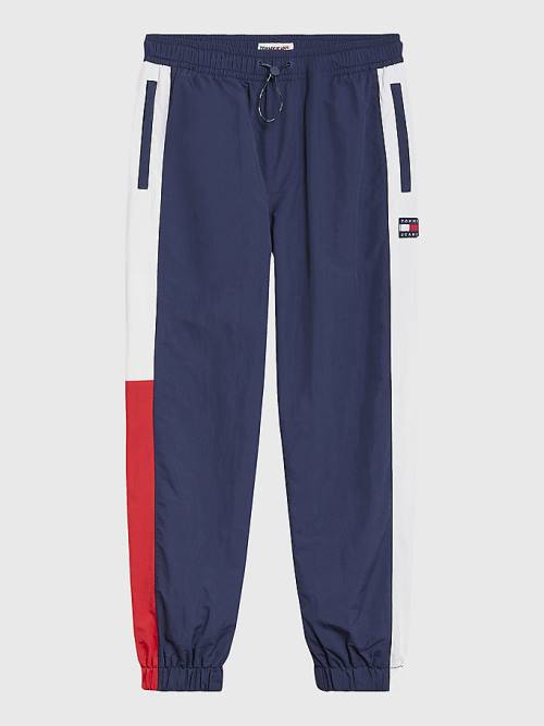 Tommy Hilfiger Colour-Blocked Cuffed Joggers Broek Heren Blauw | TH601OSX