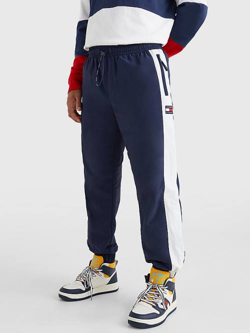 Tommy Hilfiger Colour-Blocked Cuffed Joggers Broek Heren Blauw | TH601OSX