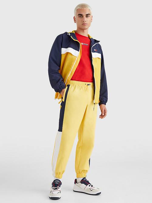 Tommy Hilfiger Colour-Blocked Cuffed Joggers Broek Heren Geel | TH982BLH