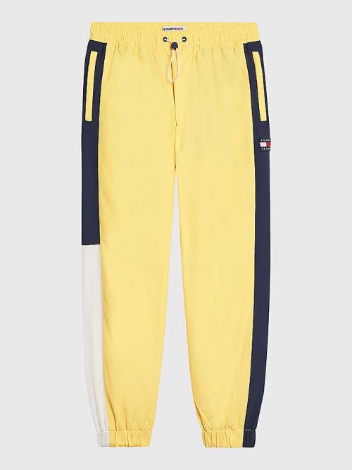 Tommy Hilfiger Colour-Blocked Cuffed Joggers Broek Heren Geel | TH982BLH