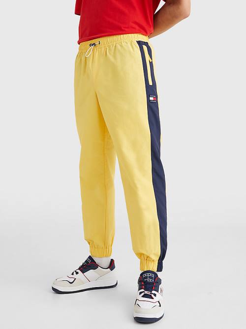 Tommy Hilfiger Colour-Blocked Cuffed Joggers Broek Heren Geel | TH982BLH