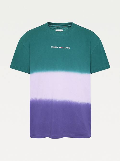 Tommy Hilfiger Colour-Blocked Dip Dye Relaxed Fit T-shirts Heren Paars | TH957IZY