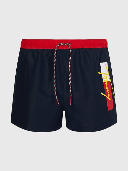 Tommy Hilfiger Colour-Blocked Kort Length Shorts Zwemkleding Heren Blauw | TH216LEF