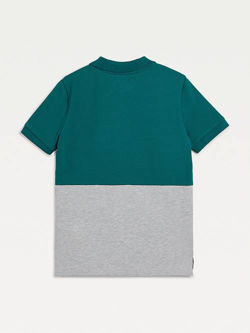 Tommy Hilfiger Colour-Blocked Logo Polo T-shirts Jongens Groen | TH723VOH