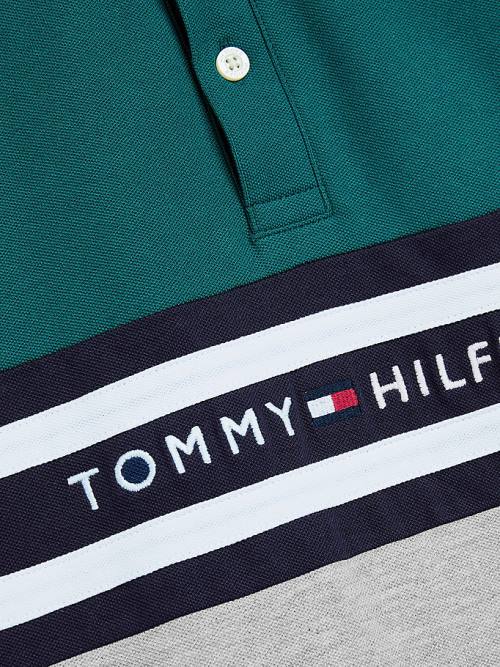 Tommy Hilfiger Colour-Blocked Logo Polo T-shirts Jongens Groen | TH723VOH