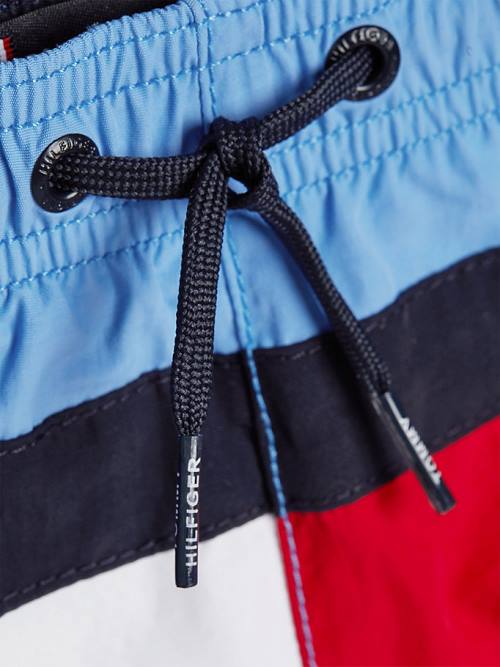 Tommy Hilfiger Colour-Blocked Mid Length Shorts Zwemkleding Jongens Blauw | TH018YRM