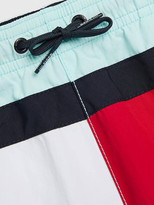 Tommy Hilfiger Colour-Blocked Mid Length Shorts Zwemkleding Jongens Blauw | TH145RYV