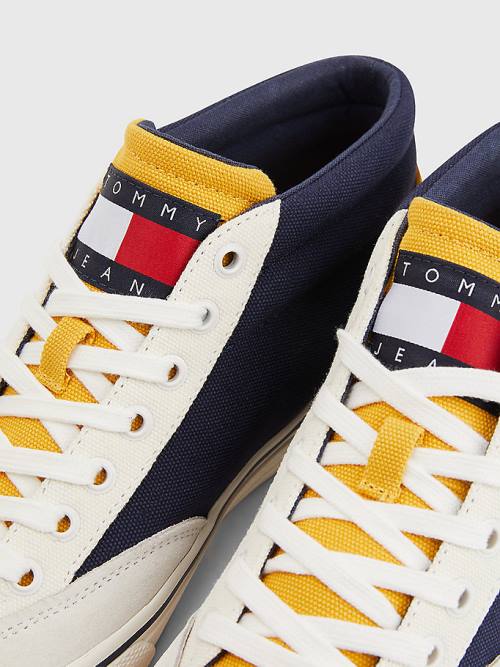 Tommy Hilfiger Colour-Blocked Mid Top Sneakers Heren Blauw | TH567TYP