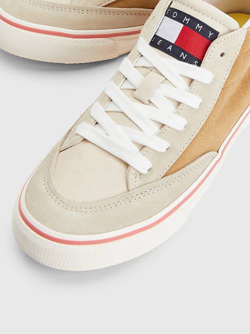 Tommy Hilfiger Colour-Blocked Mid Top Sneakers Dames Beige | TH652RXY