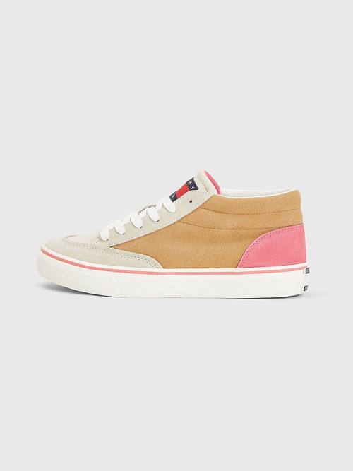 Tommy Hilfiger Colour-Blocked Mid Top Sneakers Dames Beige | TH652RXY