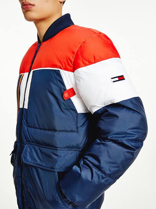 Tommy Hilfiger Colour-Blocked Padded Bomber Jassen Heren Blauw | TH560JGY