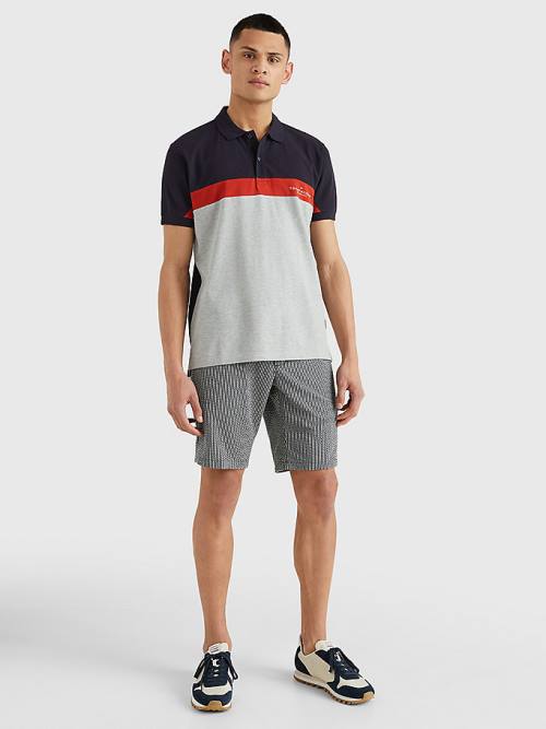 Tommy Hilfiger Colour-Blocked Regular Fit Poloshirt Heren Grijs | TH429OTS