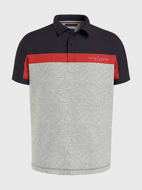 Tommy Hilfiger Colour-Blocked Regular Fit Poloshirt Heren Grijs | TH429OTS