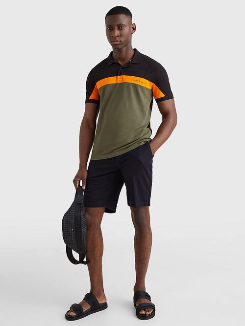 Tommy Hilfiger Colour-Blocked Regular Fit Poloshirt Heren Groen | TH489MXU