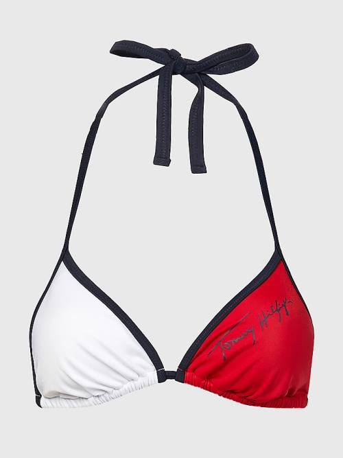 Tommy Hilfiger Colour-Blocked Triangle Bikini Top Zwemkleding Dames Blauw | TH784VPI