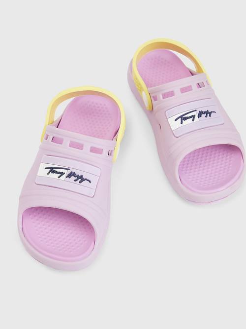 Tommy Hilfiger Comfy Signature Logo Sandalen Meisjes Paars | TH052IZE