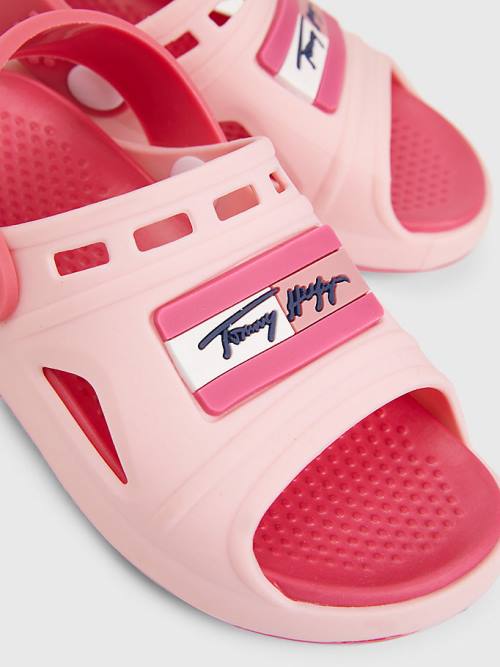 Tommy Hilfiger Comfy Signature Logo Sandalen Meisjes Roze | TH285UEO