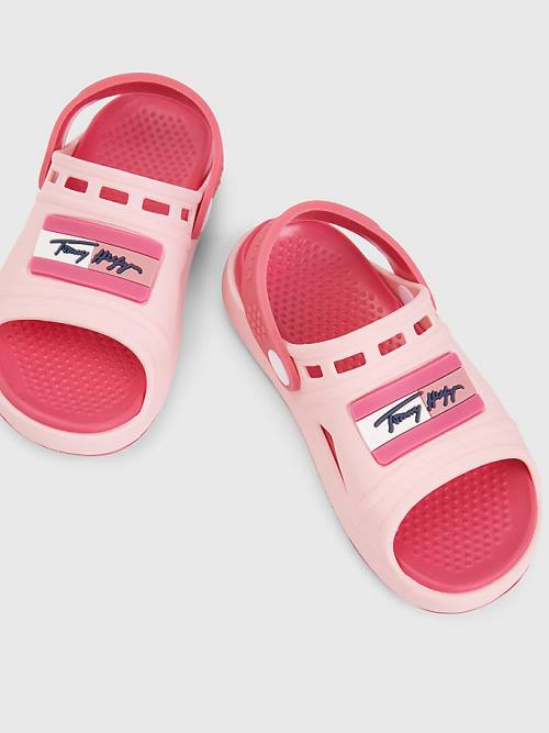 Tommy Hilfiger Comfy Signature Logo Sandalen Meisjes Roze | TH285UEO