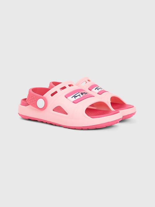 Tommy Hilfiger Comfy Signature Logo Sandalen Meisjes Roze | TH285UEO