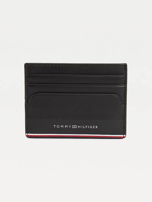 Tommy Hilfiger Commuter Leren Card Holder Portefeuille Heren Zwart | TH328HBM