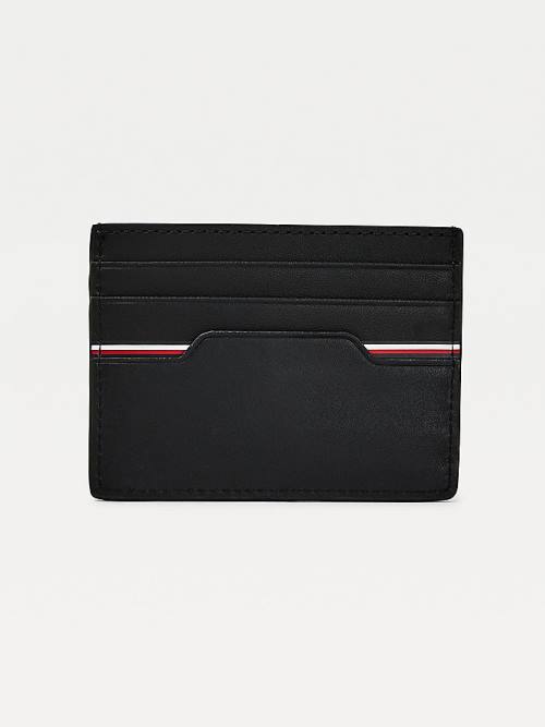 Tommy Hilfiger Commuter Leren Metallic Logo Card Holder Portefeuille Heren Zwart | TH457YJH